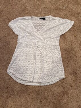 Apt. 9 White Crochet Tie-Front Tunic
